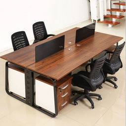 長沙廠家批發簡約辦公家具4人位職員辦公桌椅屏風卡座員工電腦桌